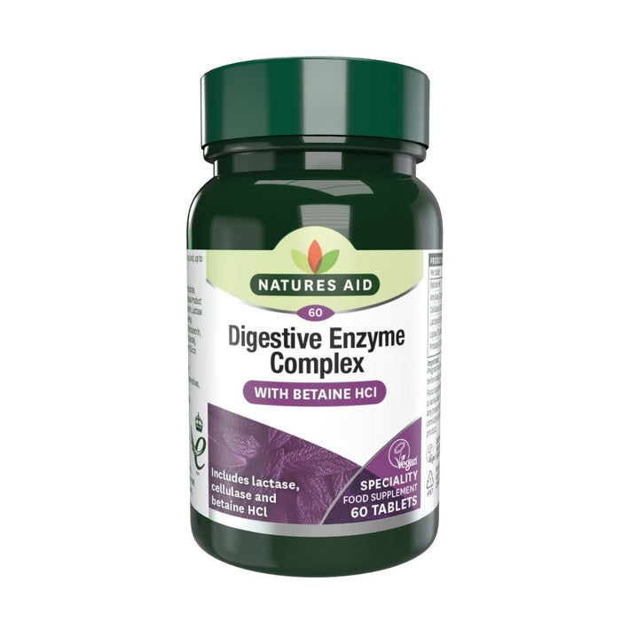 Natures Aid Digestive Enzyme Complex with Betaine HCI 60 Tablets