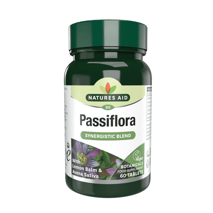 Natures Aid Passiflora, Lemon Balm and Avena Sativa 60 Tablets