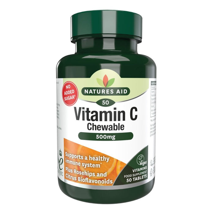 Natures Aid Vitamin C - 500mg Sugar Free (Chewable) 50 Tablets