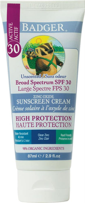 Badger Sunscreen Clear Zinc SPF 30 82g
