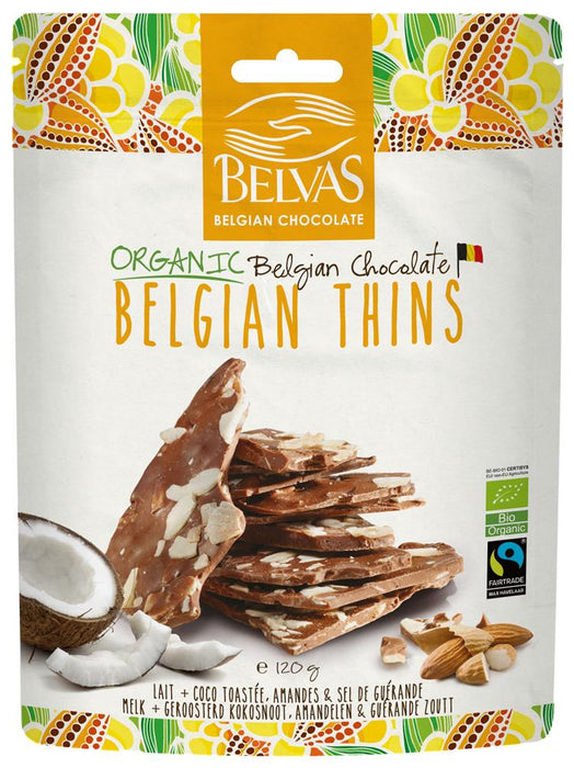 Belvas Belgian Thins Milk Coco Almond 120g