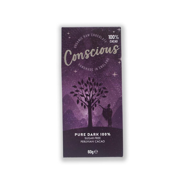 Conscious Chocolate Pure Dark 100% Cacao Bar 60g