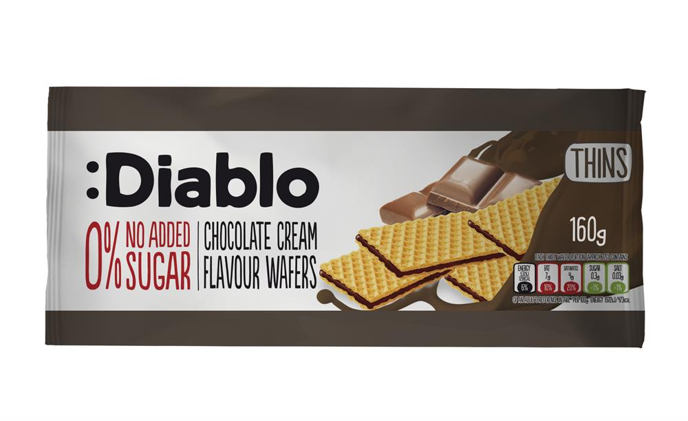 Diablo Sugar Free Chocolate Cream Wafers 160g