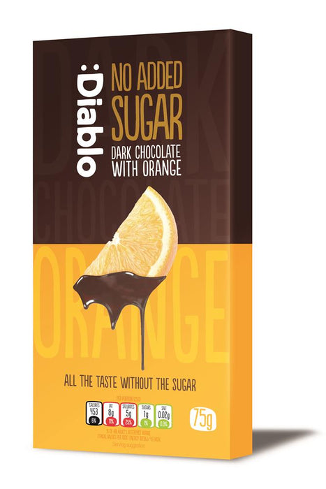 Diablo Sugar Free Dark Chocolate & Orange Bar 75g