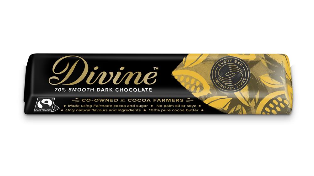 Divine Chocolate Fairtrade 70% Dark Chocolate 35g