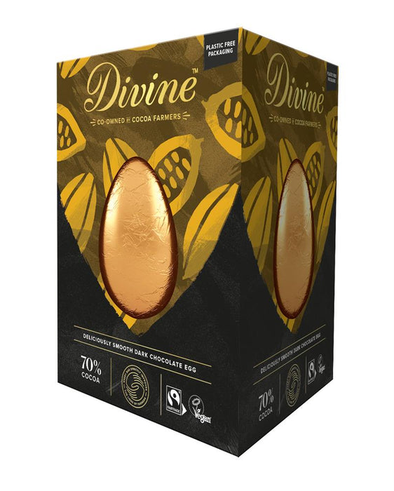 Divine Chocolate 70% Dark Fairtrade Easter Egg 90g