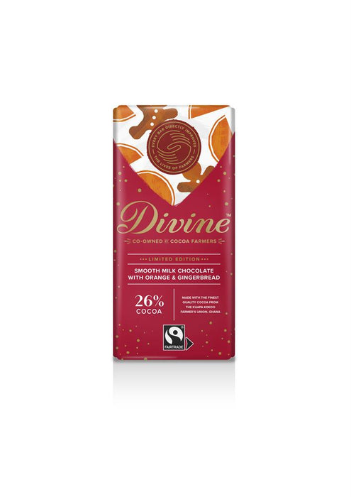 Divine Chocolate Milk Choc Ornge GBread 90g