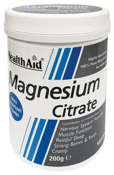 HealthAid Magnesium Citrate Vegan Powder 200g