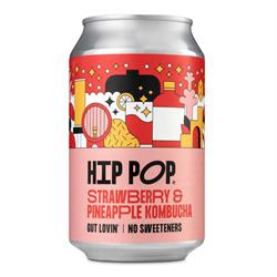 Hip Pop Strawberry & Pineapple Kombucha 330ml