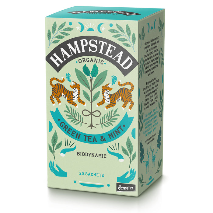 Hampstead Tea Mint Green Tea Organic Demeter 20 Bags