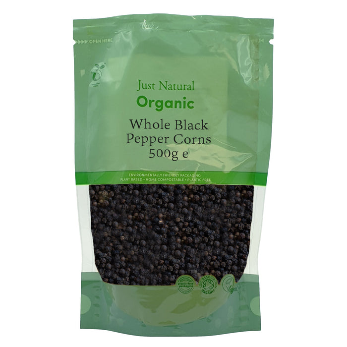 Just Natural Herbs Organic Black Pepper Corns Whole 500g