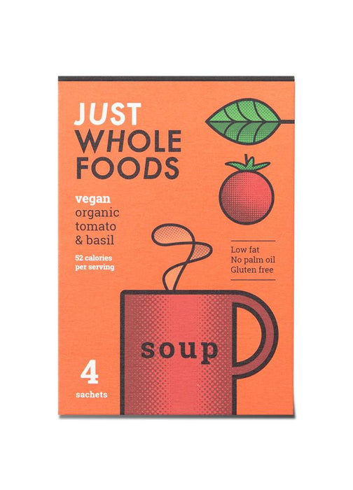 Just Wholefoods Org Vegan Tomato & Basil Soup 4 x 17g