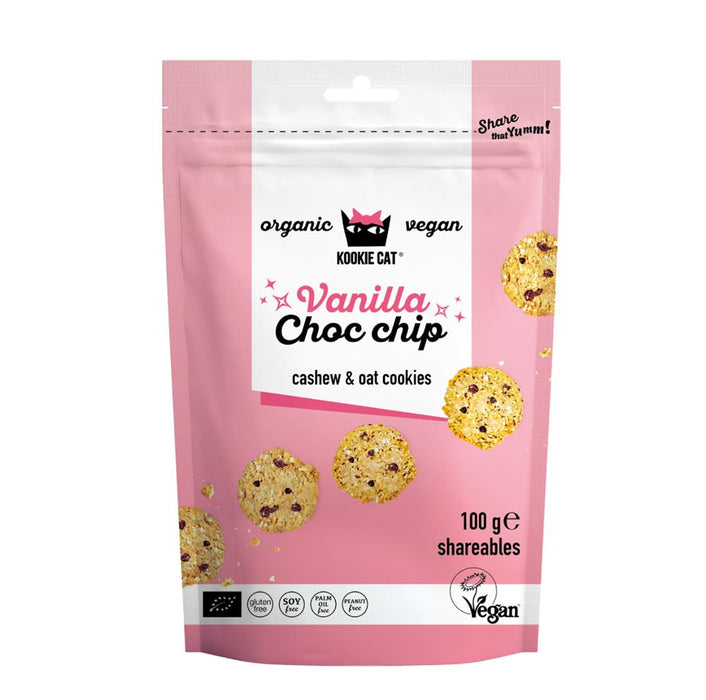 Kookie Cat Vanilla Choc Chip Mini Cookies 100g