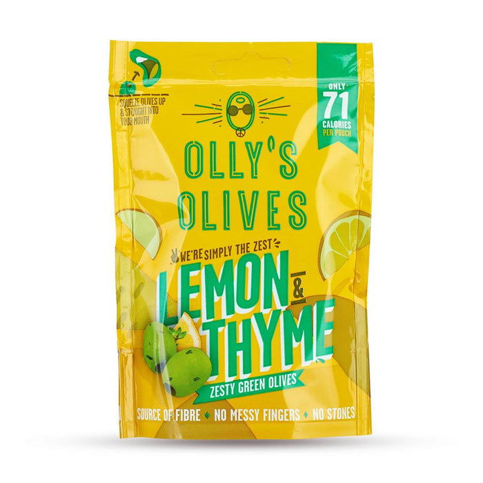 Ollys Lemon & Thyme Green Olives 50g