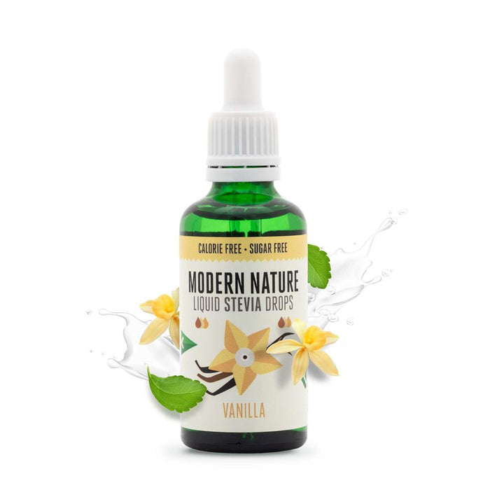 Modern Nature Stevia Drops Vanilla Sweetener 50ml