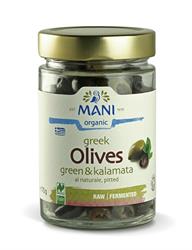 Mani Organic Kalamata & Green Olives 205g