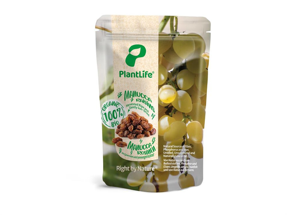 PlantLife Organic Raw Manucca Raisins 300g