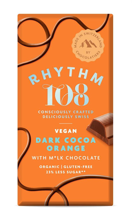 Rhythm 108 Chocolate Tablet Cocoa Orange 100g