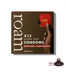 Roam Skin Tone Condoms Dark Brown 12 Pack