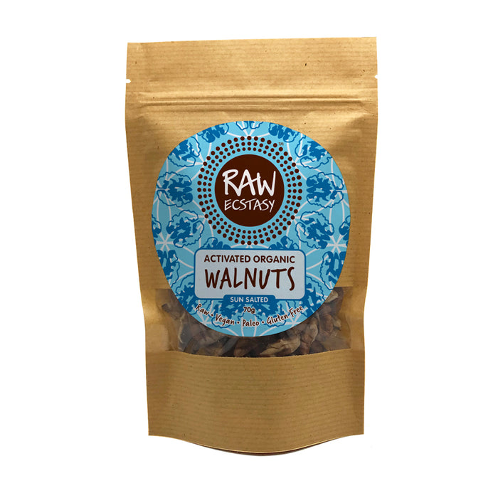 Raw Ecstasy Activated Walnuts Sun Salted 70g