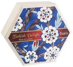 Truede Wooden Box Rose & Lemon Turkish Delight 250g
