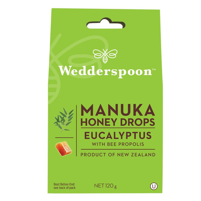Wedderspoon Manuka Honey Drops Eucalyptus 120g
