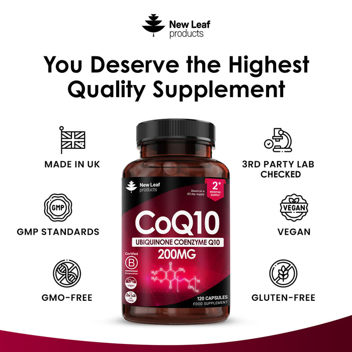 New Leaf CoQ10 200mg 120 Capsules