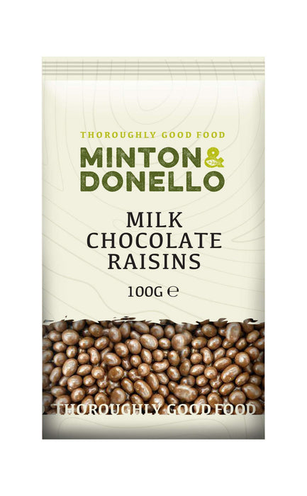 Minton & Donello Milk Chocolate Raisins 100g