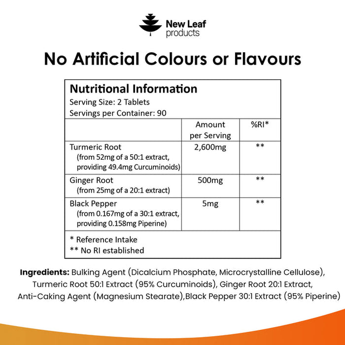 New Leaf Turmeric 180 Tablets