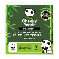 Cheeky Panda Quilted Soft Toilet Tissue 9 Rolls