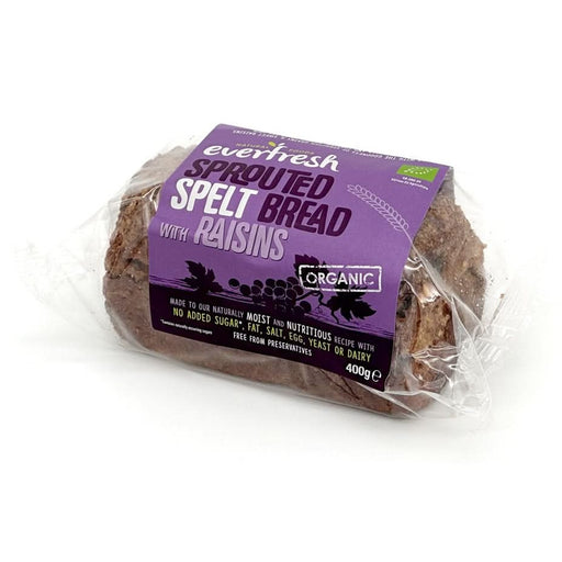 Everfresh Organic Sprouted Spelt Raisin Bread 400g