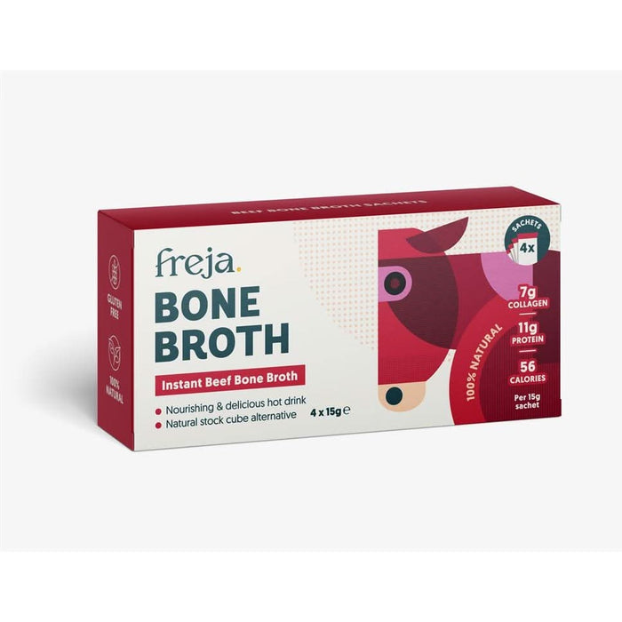 Freja Instant Bone Broth Beef 4x15g Sachets