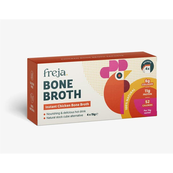 Freja Instant Bone Broth Chicken 4x15g Sachets