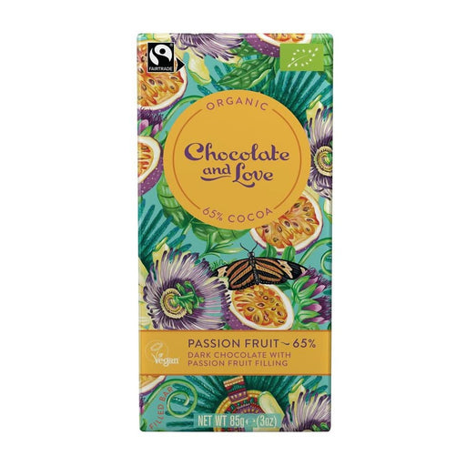 Chocolate and Love Passion Fruit 65% Cocoa Bar 85g