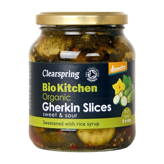 Clearspring Organic Gherkin Slices Sweet & Sour 350g