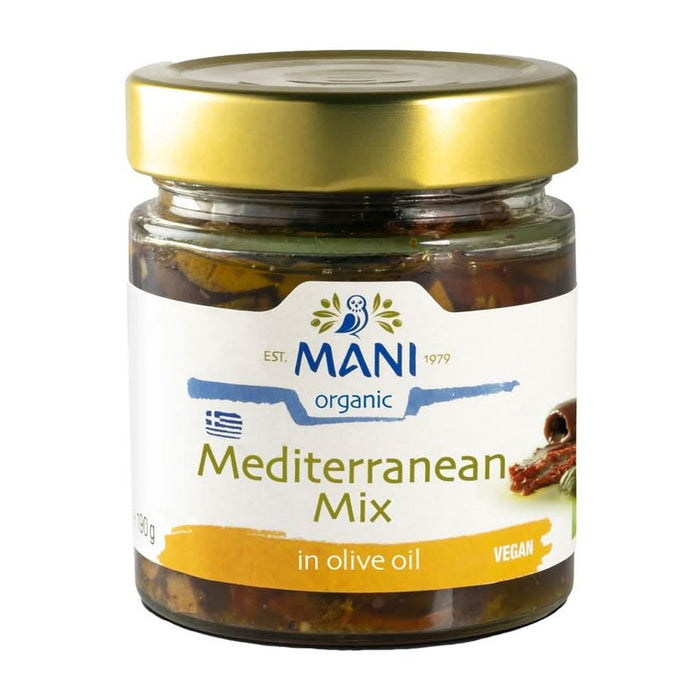 Mani Organic Mediterranean Mix in Extra Virgin Olive Oil 190g
