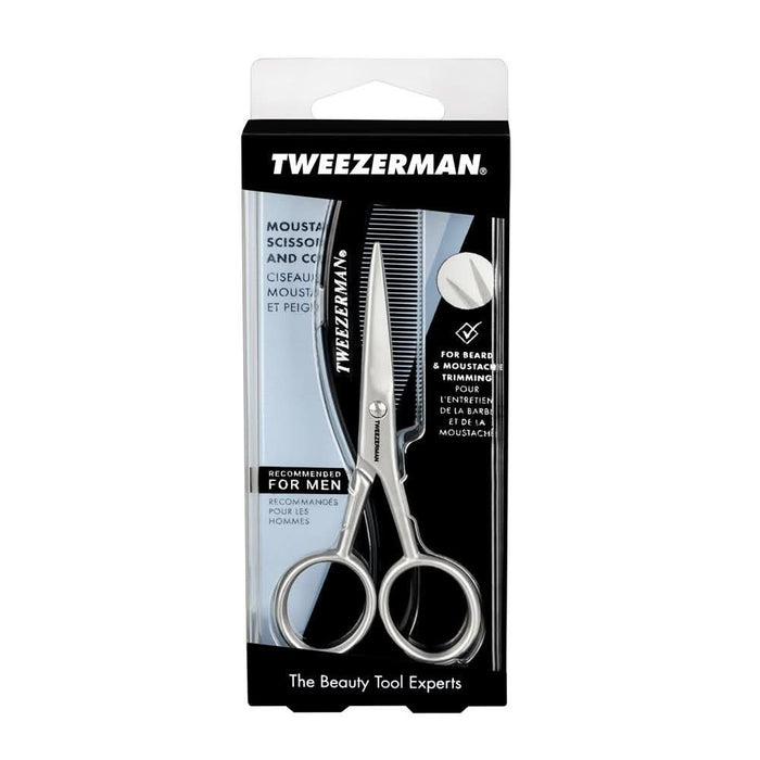 Tweezerman Moustache Scissors & Comb x 1