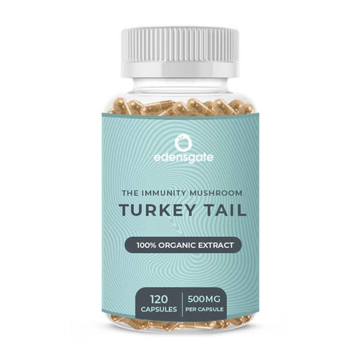 Edens Gate Turkey Tail Mushroom Premium Extract 500mg 120 Capsules