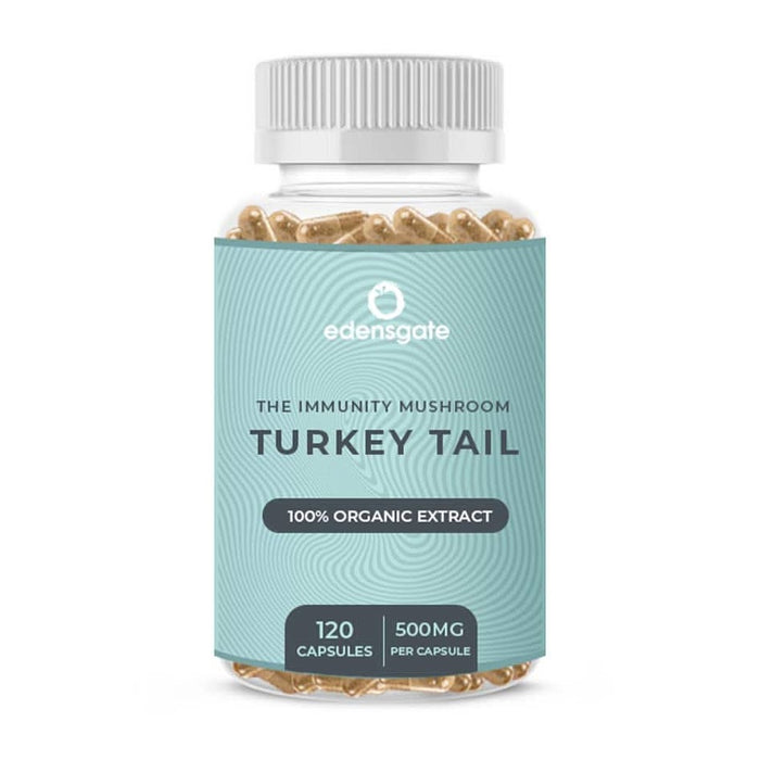 Edens Gate Turkey Tail Mushroom Premium Extract 500mg 120 Capsules