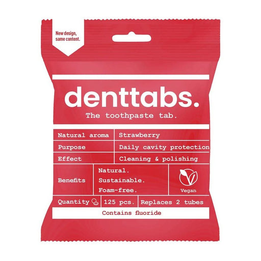 Georganics Denttabs Kids Toothtablets Strawberry with Flouride 125 Pieces