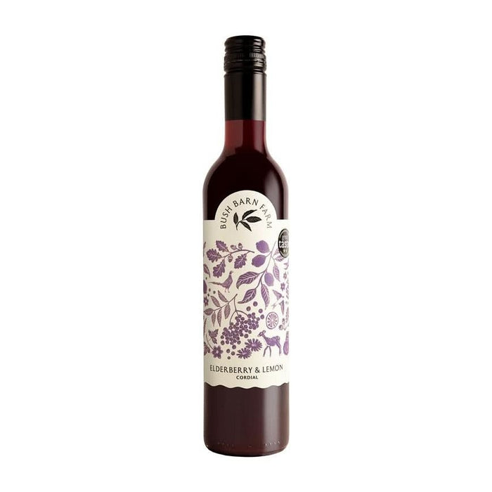 Bush Barn Farm Cordial Elderberry and Lemon 500ml