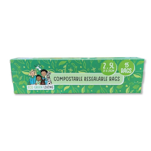 Eco Green Living 2.5L 15 Resealable Ziplock Bags