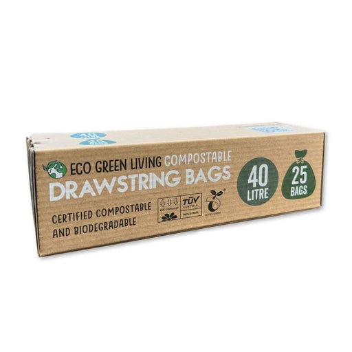 Eco Green Living 40L Heavy Duty Drawstring Bags x 25 Bags