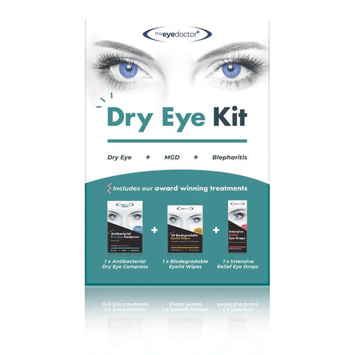 The Eye Doctor Dry Eye Kit Box Eye Compress, Eyelid Wipes, Eye Drops