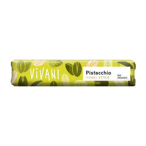 Vivani Organic Pistachio Chocolate Bar Dubai Style 40g