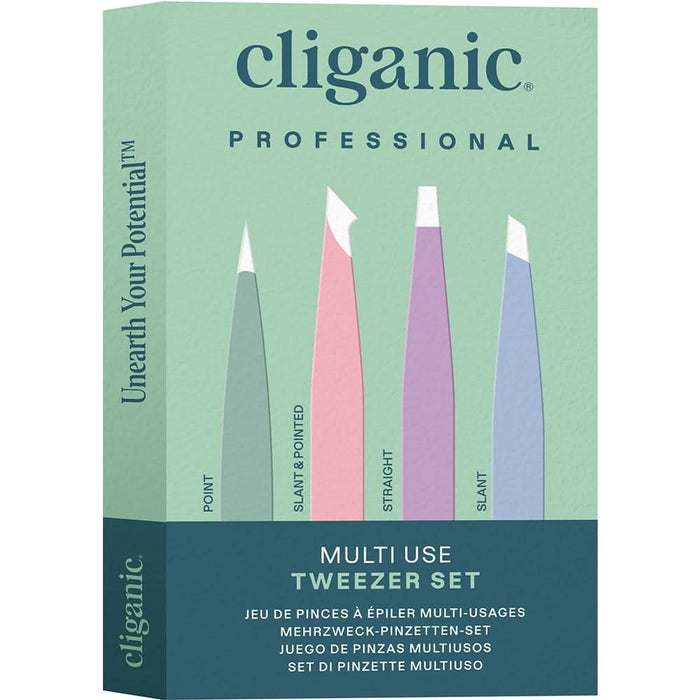 Cliganic 4-Piece Tweezers Set