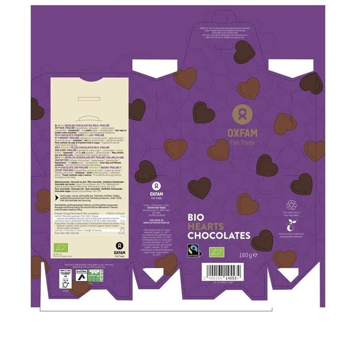 Oxfam Mini Chocolate Hearts 160g