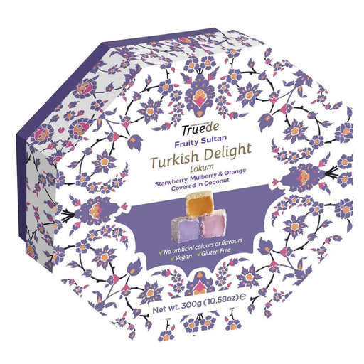 Truede Strawberry Mulberry Orange & Sultana Turkish Delight 300g