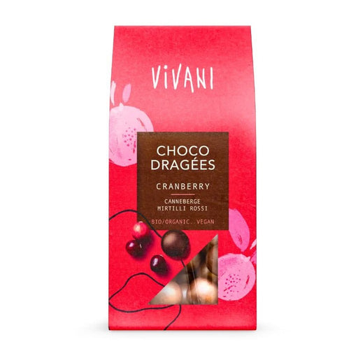 Vivani Choco Dragees Cranberry 75g
