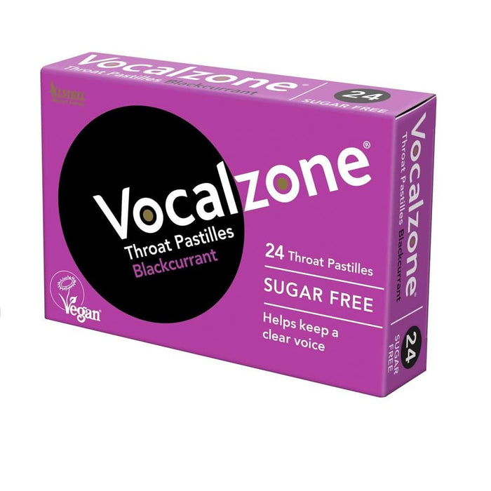 Vocalzone Blackcurrant Throat Pastilles - Sugar-Free x 24